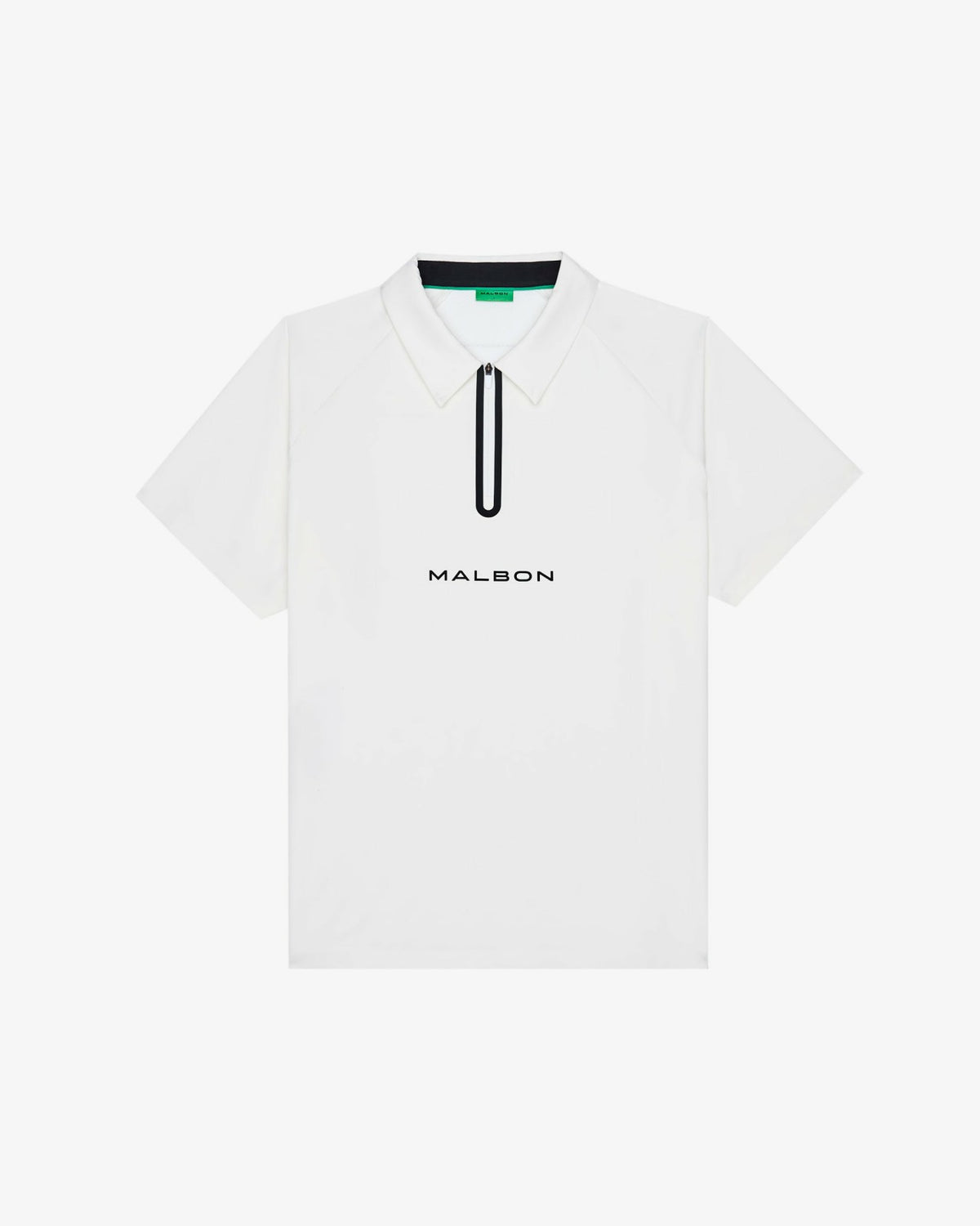 Malbon Performance Zip Raglan Polo - White