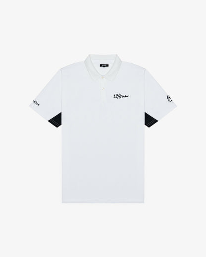 Malbon Ak 1% Paneled Performance Pique Polo - White