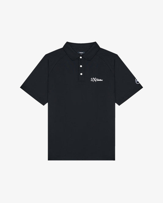 Malbon Ak 1% Raglan Sleeve Mesh Polo - Black