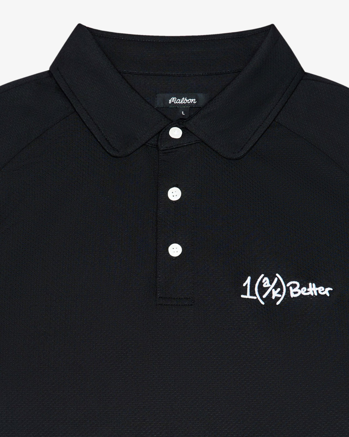 Malbon Ak 1% Raglan Sleeve Mesh Polo - Black