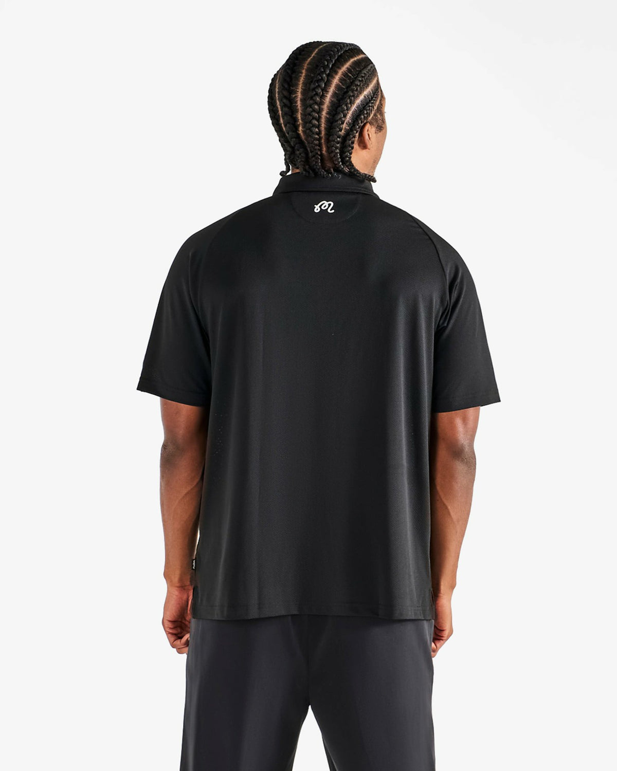 Malbon Ak 1% Raglan Sleeve Mesh Polo - Black