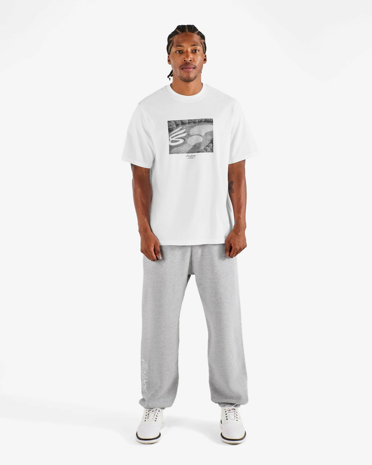 Malbon Curry Brand Graphic Bermuda Tee - White