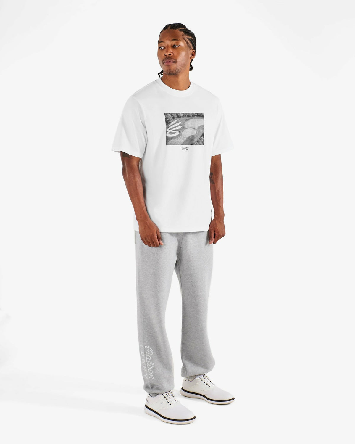 Malbon Curry Brand Graphic Bermuda Tee - White