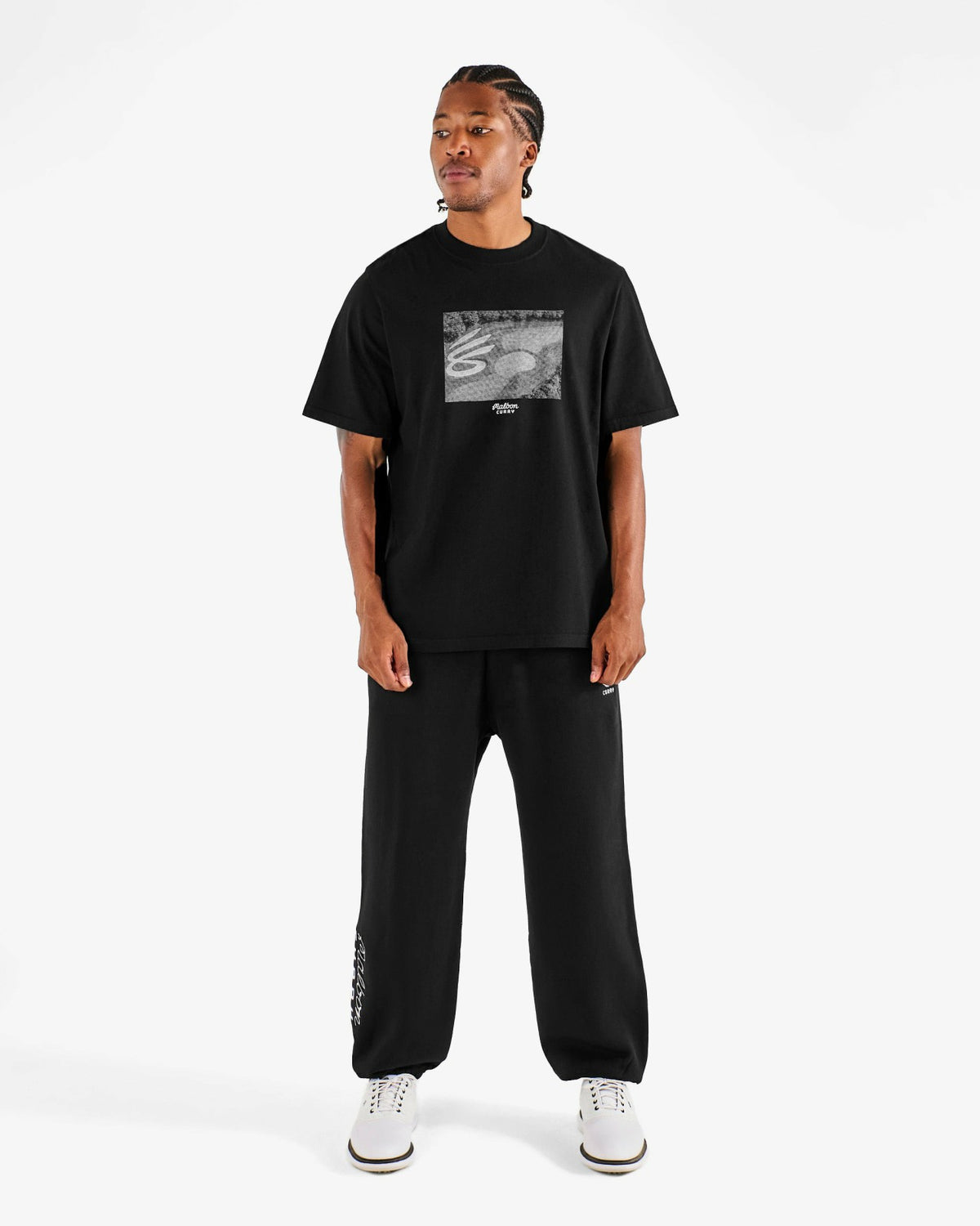Malbon Curry Brand Graphic Bermuda Tee - Black
