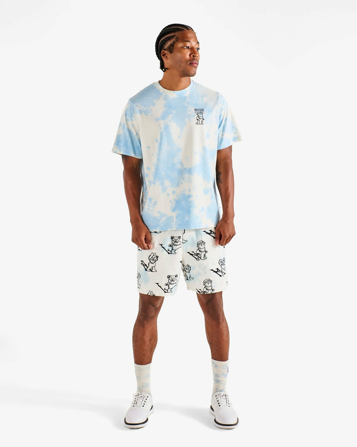 Malbon Grateful Dead Bermuda Alphabet Tee - Light Blue