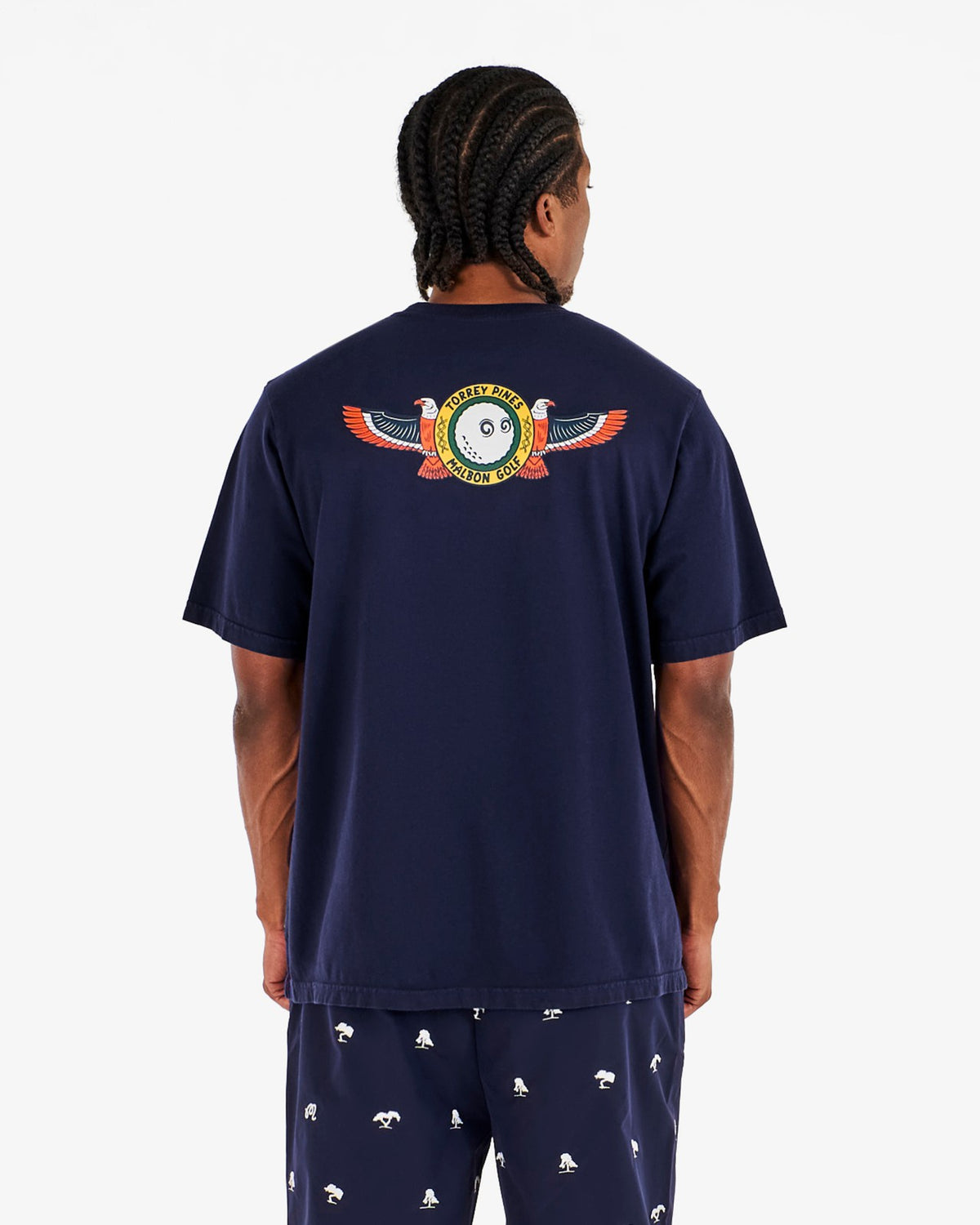 Malbon Torrey Pines Bermuda Eagle Tee - Baritone Blue
