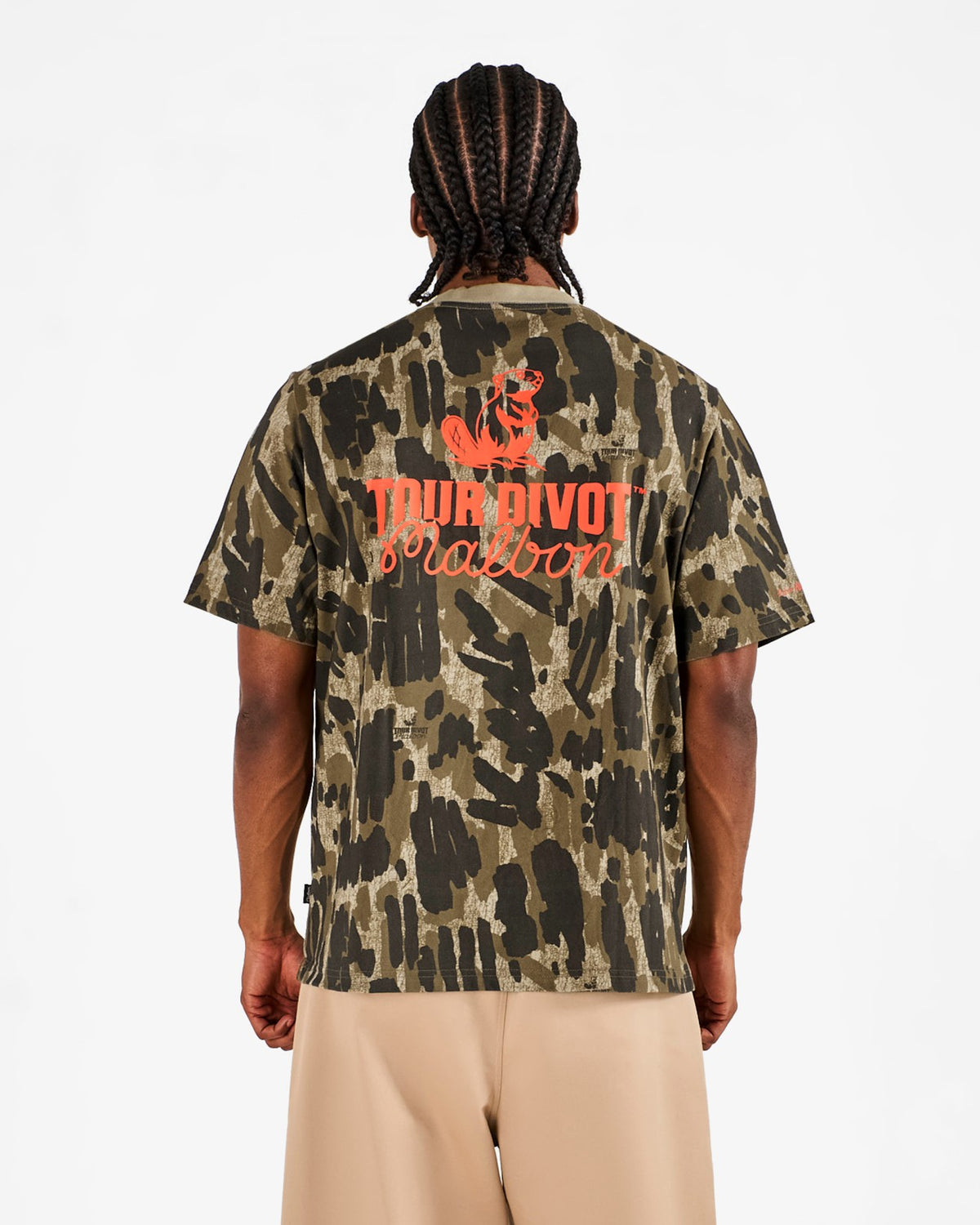 Malbon Bermuda Tee Tour Divot Camo - Bark Camo
