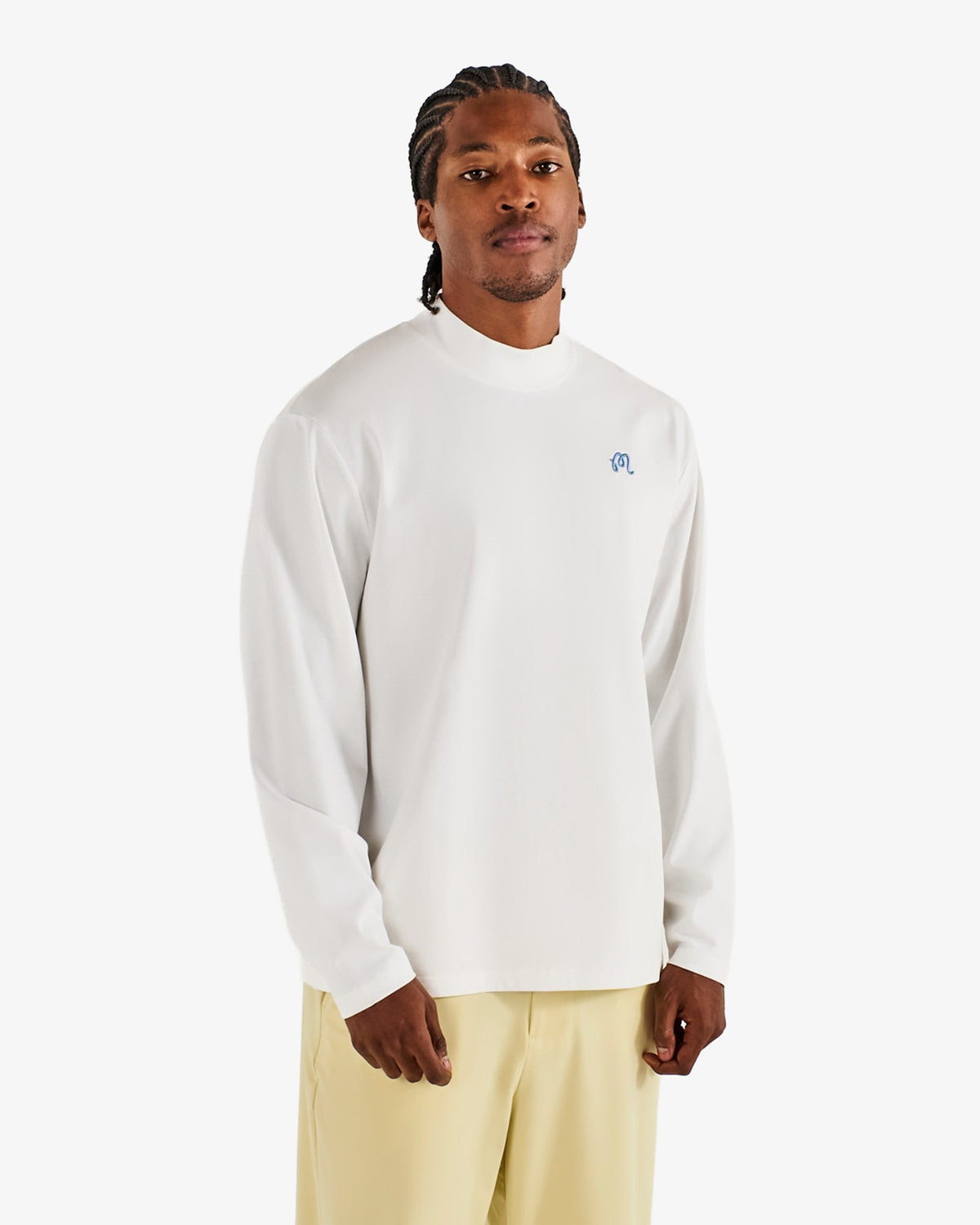 Malbon Upland Mockneck Tee - Snow White