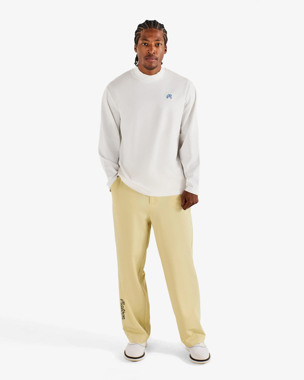 Malbon Upland Mockneck Tee - Snow White