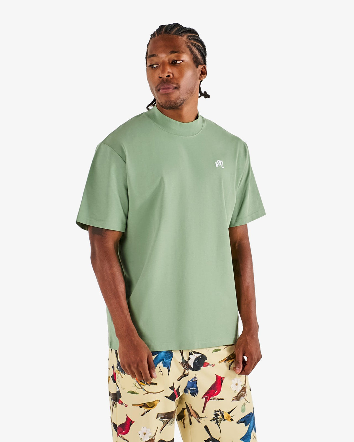 Malbon Mare Mockneck Tee - Seafoam Sage
