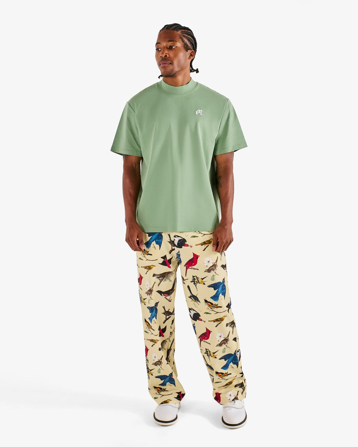 Malbon Mare Mockneck Tee - Seafoam Sage