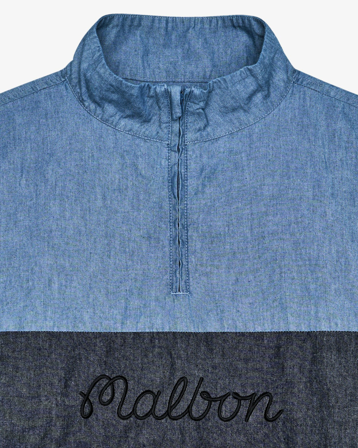 Malbon Gdc Denim Quarter Zip - Light Blue