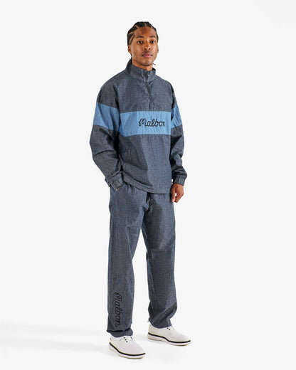 Malbon Gdc Denim Quarter Zip - Navy