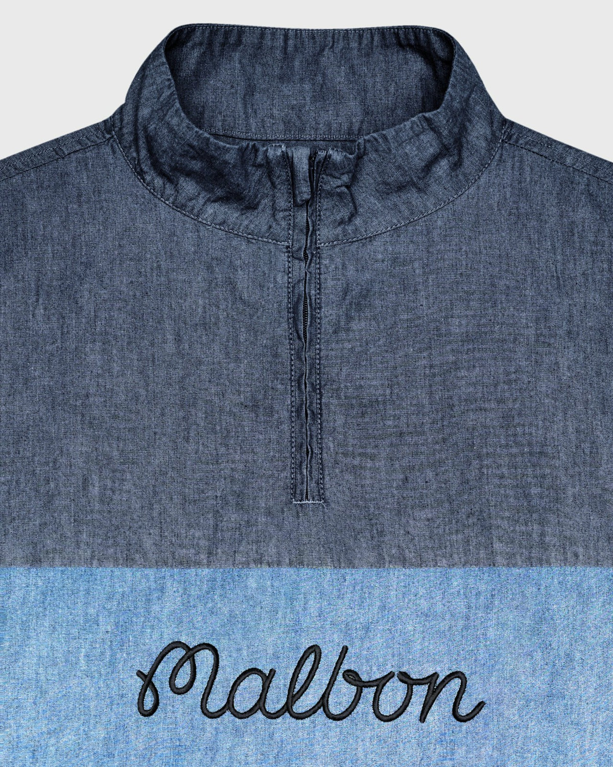Malbon Gdc Denim Quarter Zip - Navy