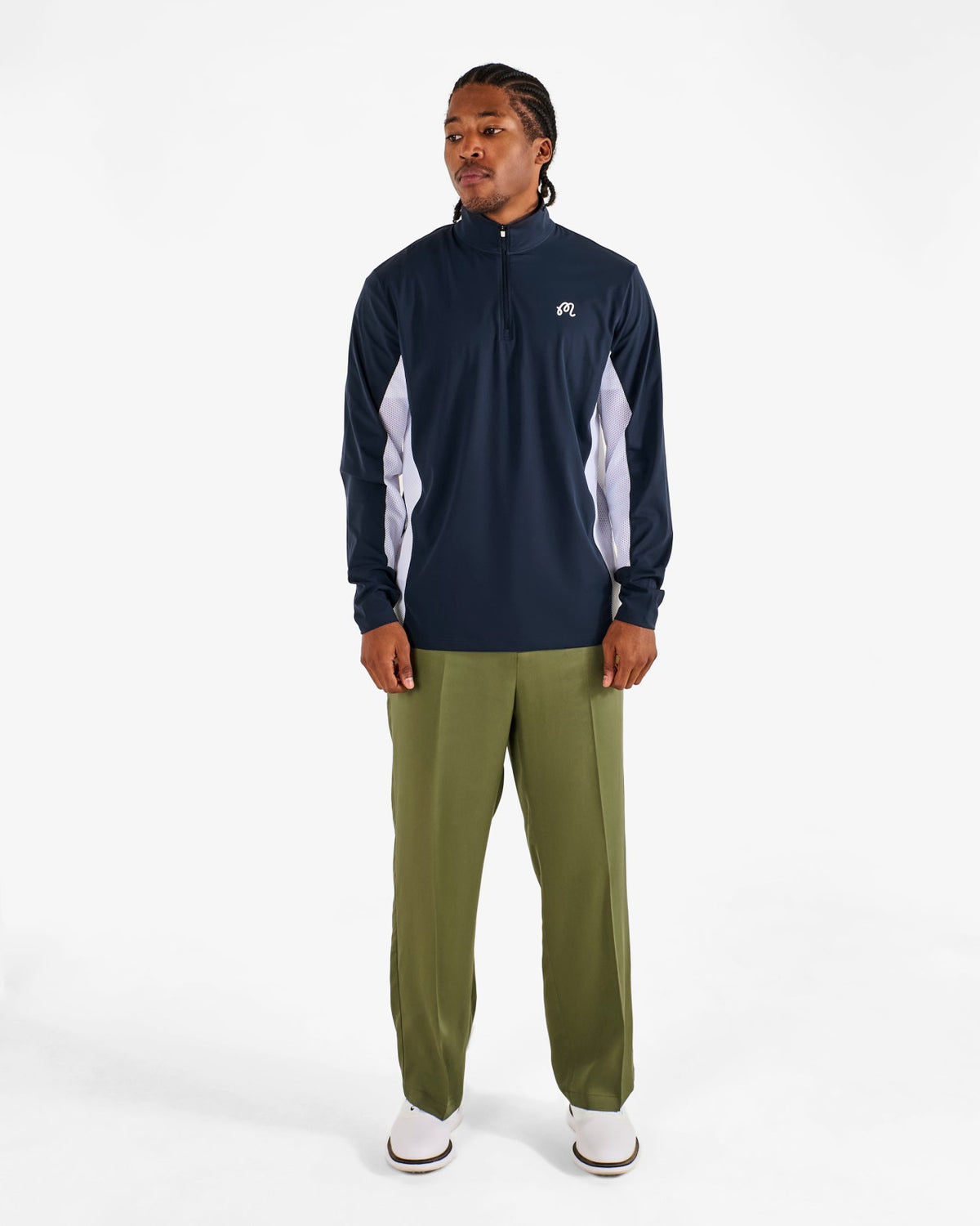 Malbon Santiago Mid Layer - Midnight / White