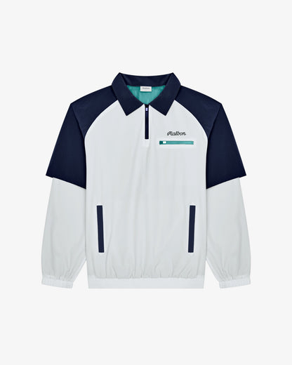 Malbon Marina Windshirt - White / Midnight