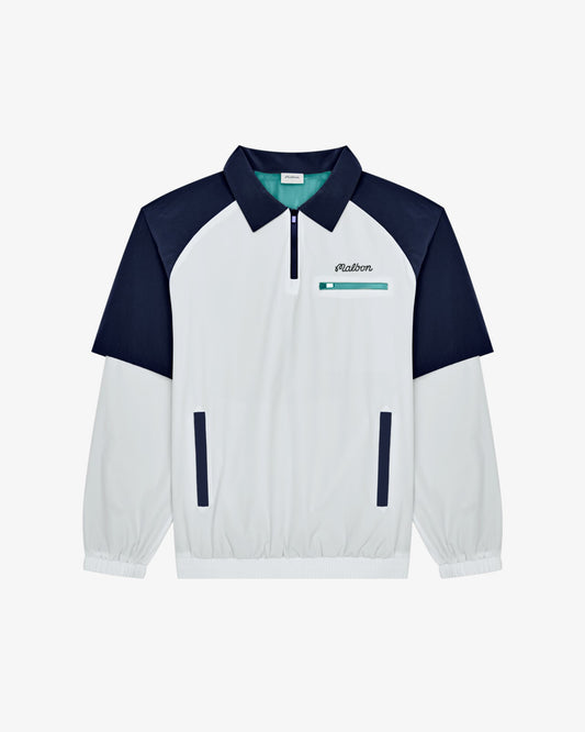 Malbon Marina Windshirt - White / Midnight