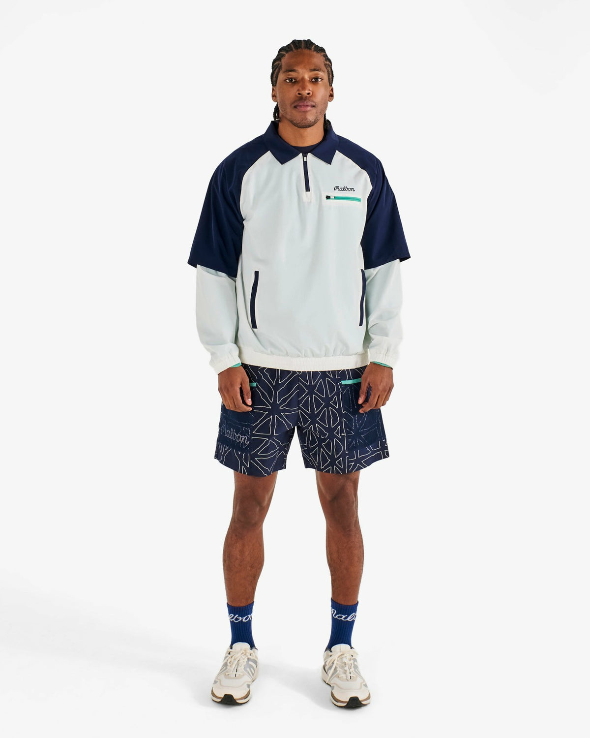Malbon Marina Windshirt - White / Midnight