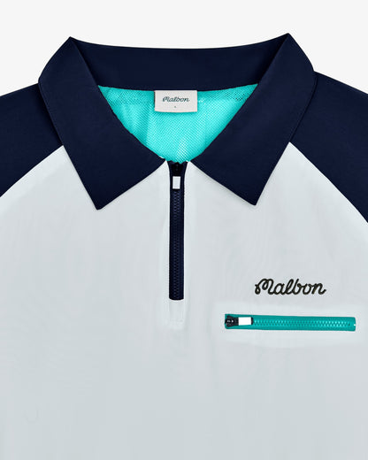 Malbon Marina Windshirt - White / Midnight