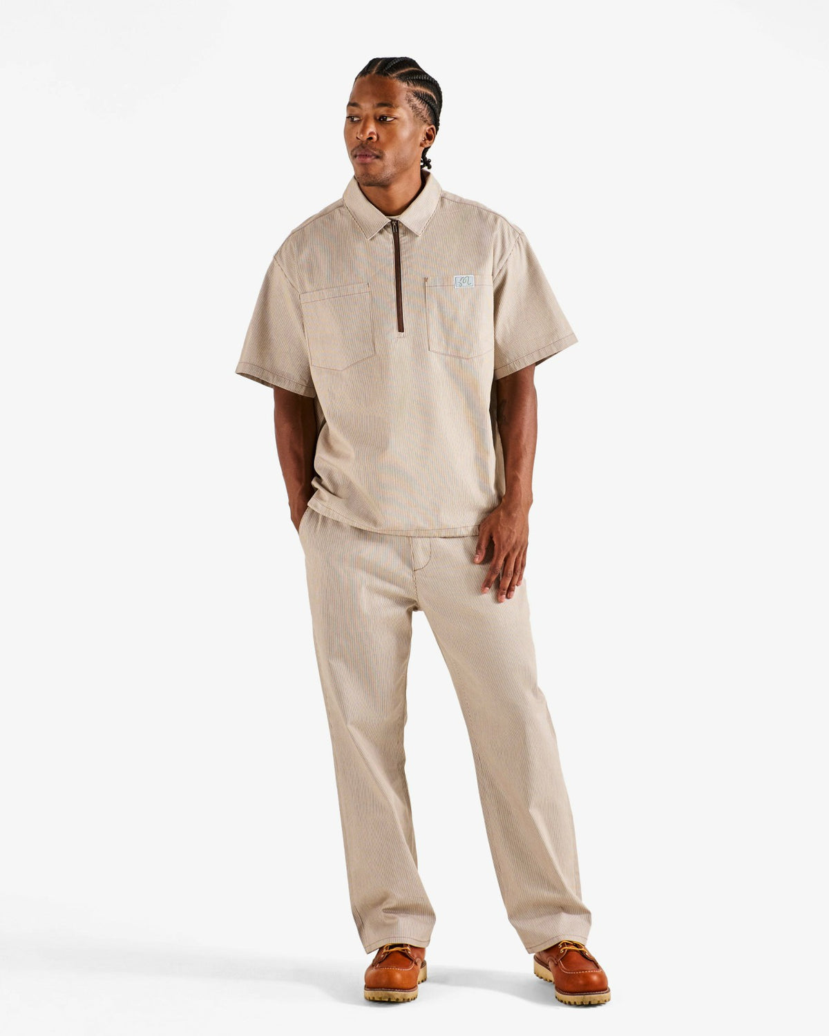 Malbon Hickory Windshirt - Hickory Brown Stripe