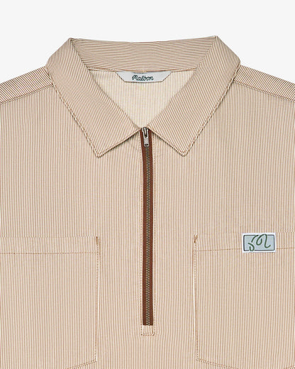 Malbon Hickory Windshirt - Hickory Brown Stripe