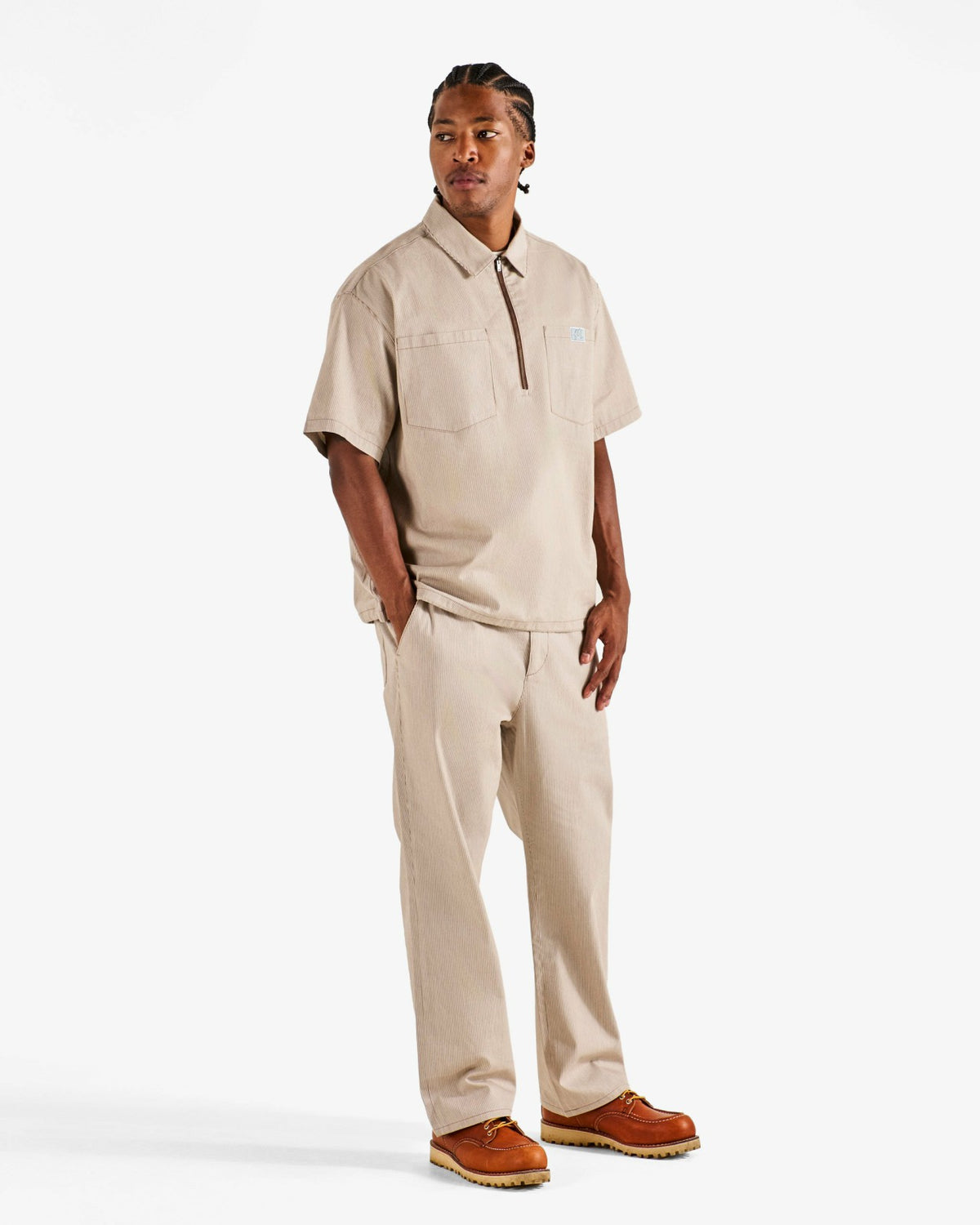 Malbon Hickory Windshirt - Hickory Brown Stripe
