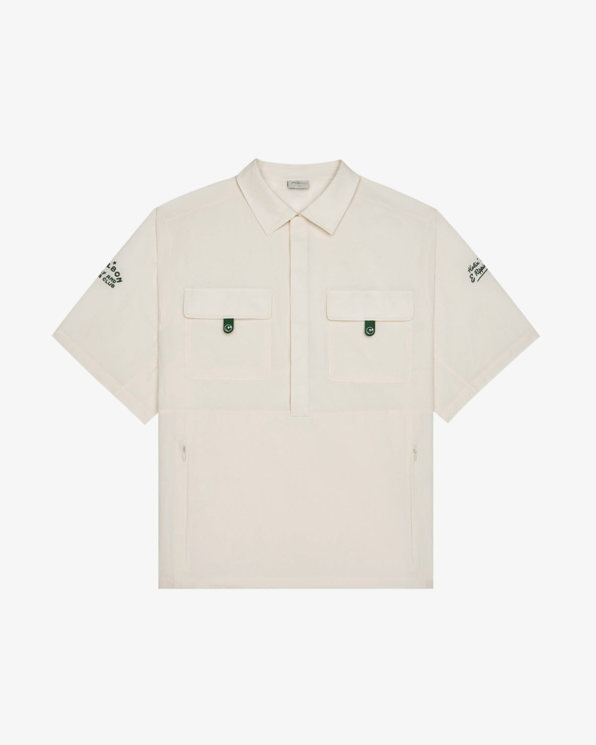 Malbon Bass Club Seersucker Windshirt - Ivory