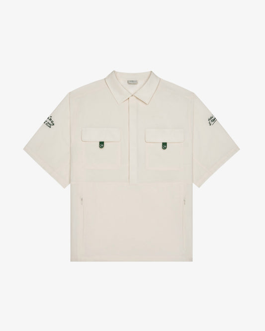 Malbon Bass Club Seersucker Windshirt - Ivory