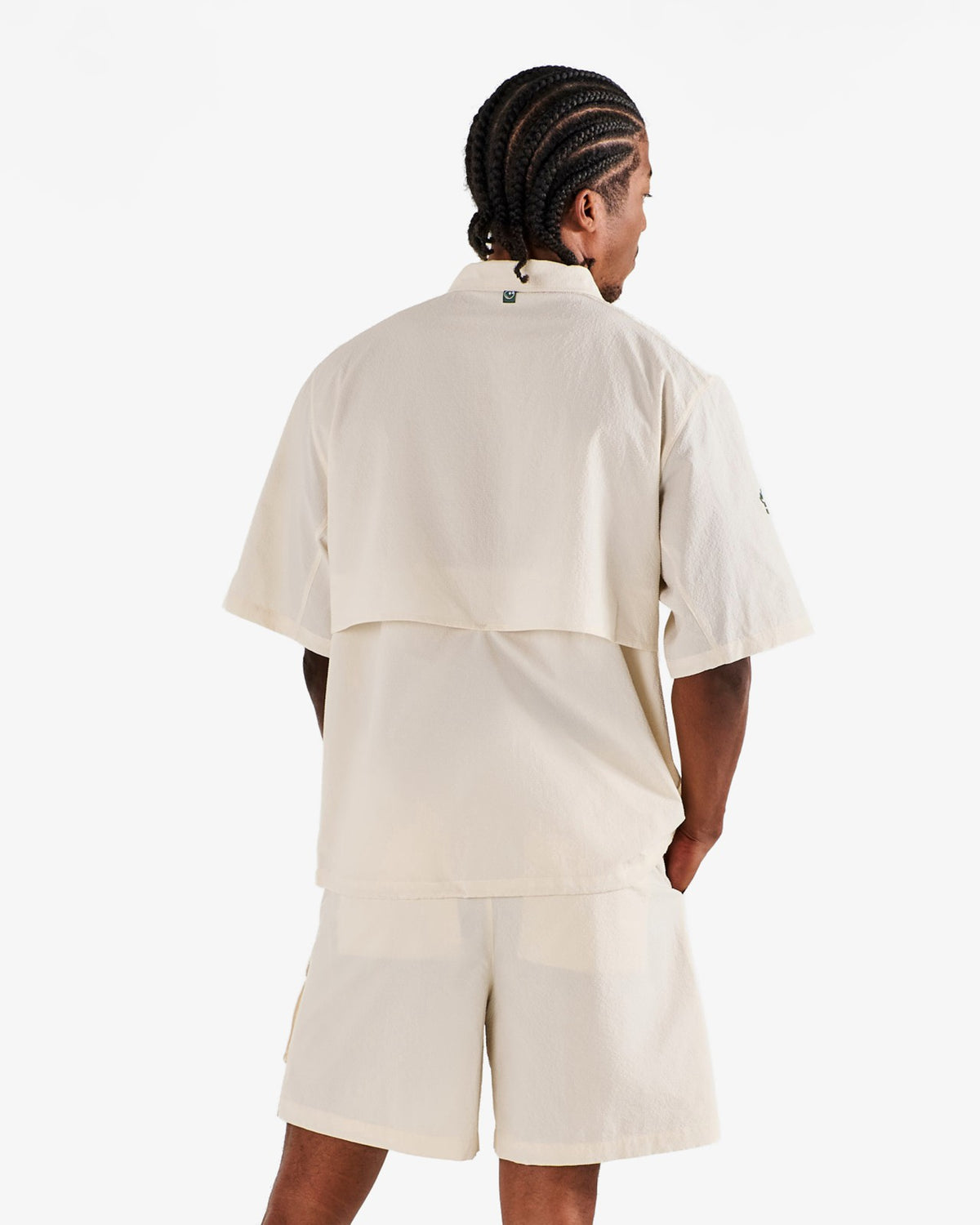 Malbon Bass Club Seersucker Windshirt - Ivory
