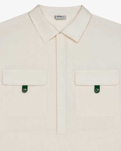 Malbon Bass Club Seersucker Windshirt - Ivory