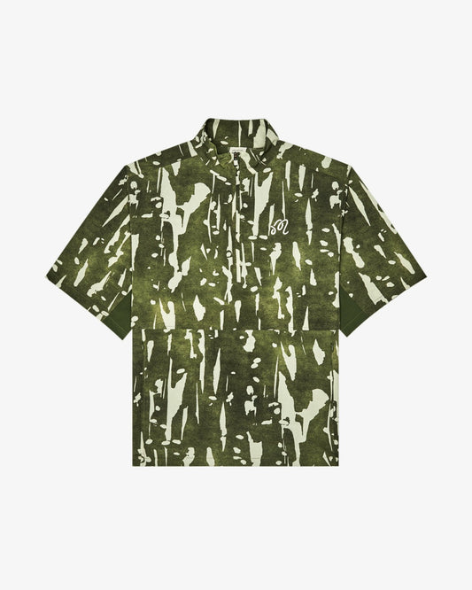 Malbon Pine Inkwash Windshirt - Olive Inkwash