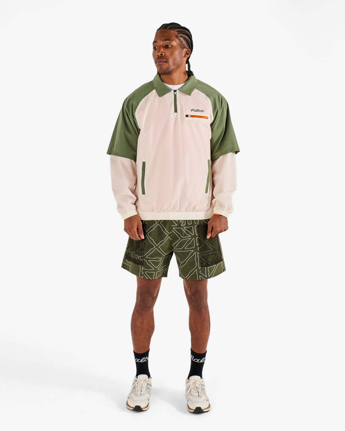 Malbon Marina Windshirt - Cream / Olivine