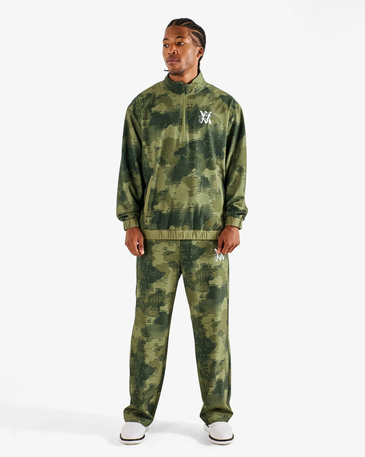 Malbon Arsham Stealth Quarter Zip - Olive Stealth Camo