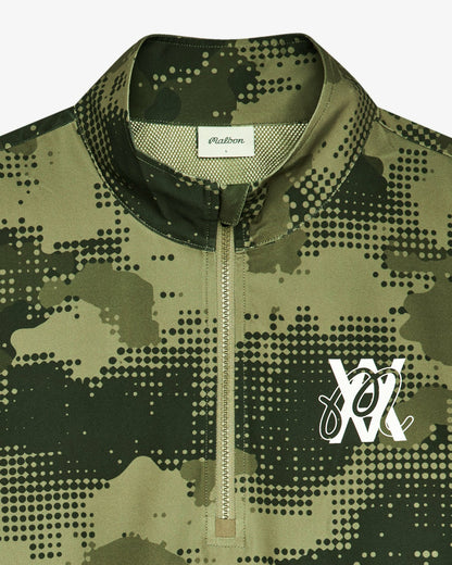 Malbon Arsham Stealth Quarter Zip - Olive Stealth Camo