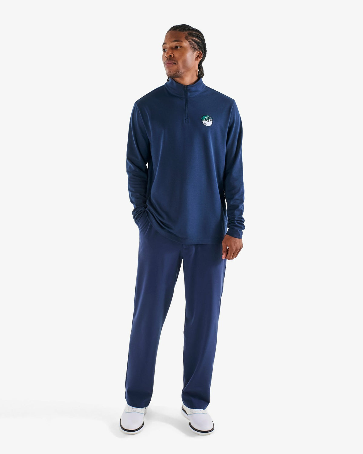 Malbon Flyer Mid Layer - Navy
