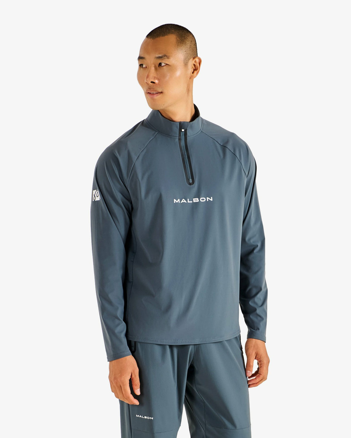 Malbon Performance Raglan Quarter Zip - Dark Slate