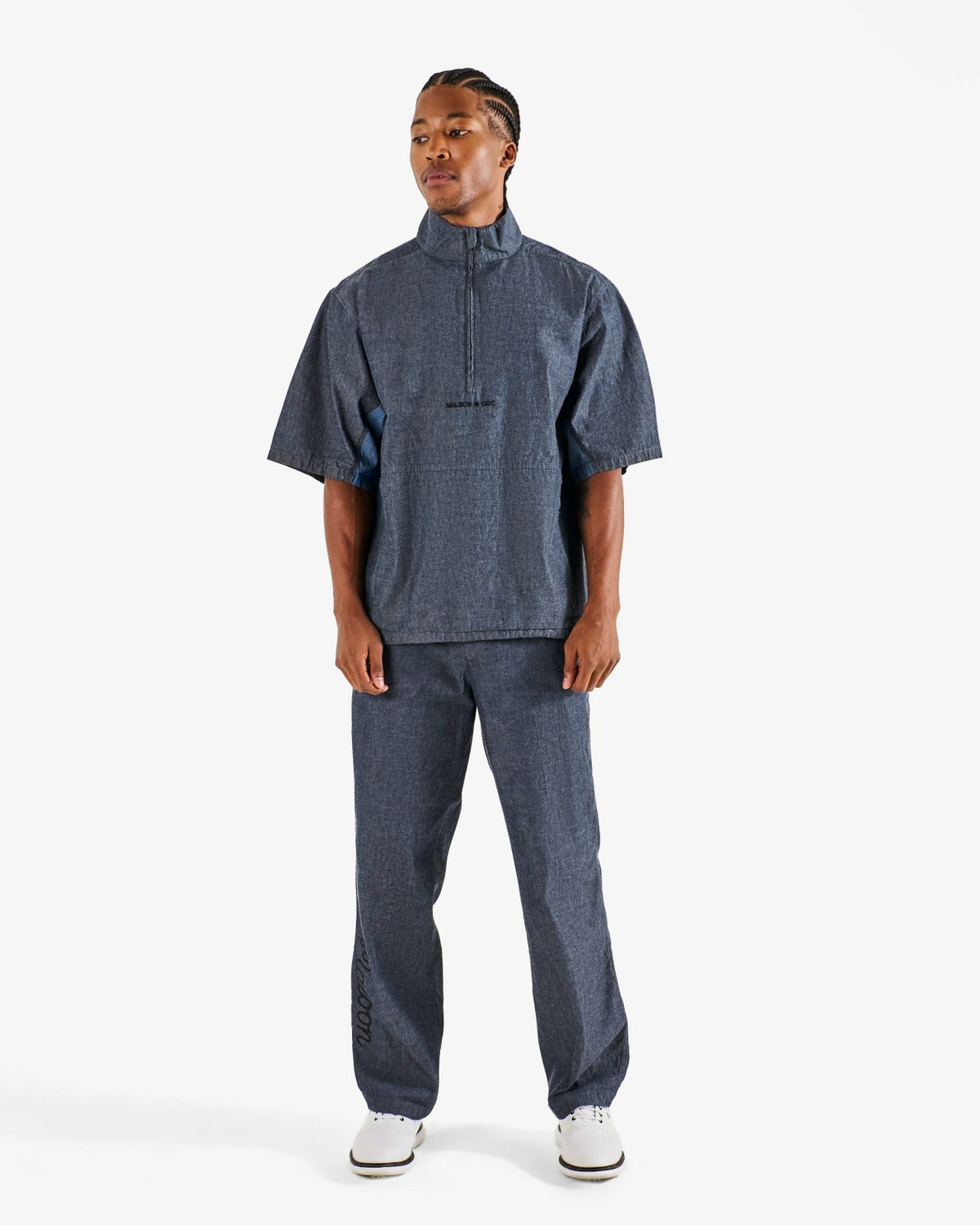 Malbon Gdc Denim Windshirt - Navy