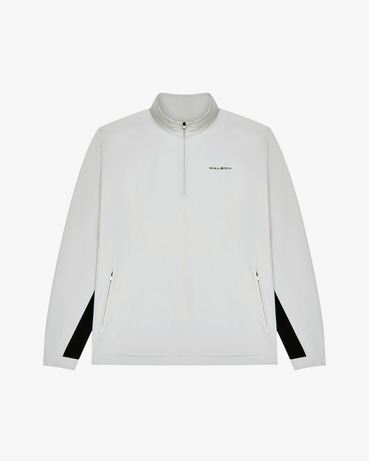 Malbon Performance Quarter Zip Shell Pullover - Silver / Black