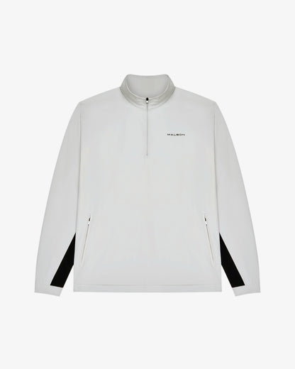 Malbon Performance Quarter Zip Shell Pullover - Silver / Black
