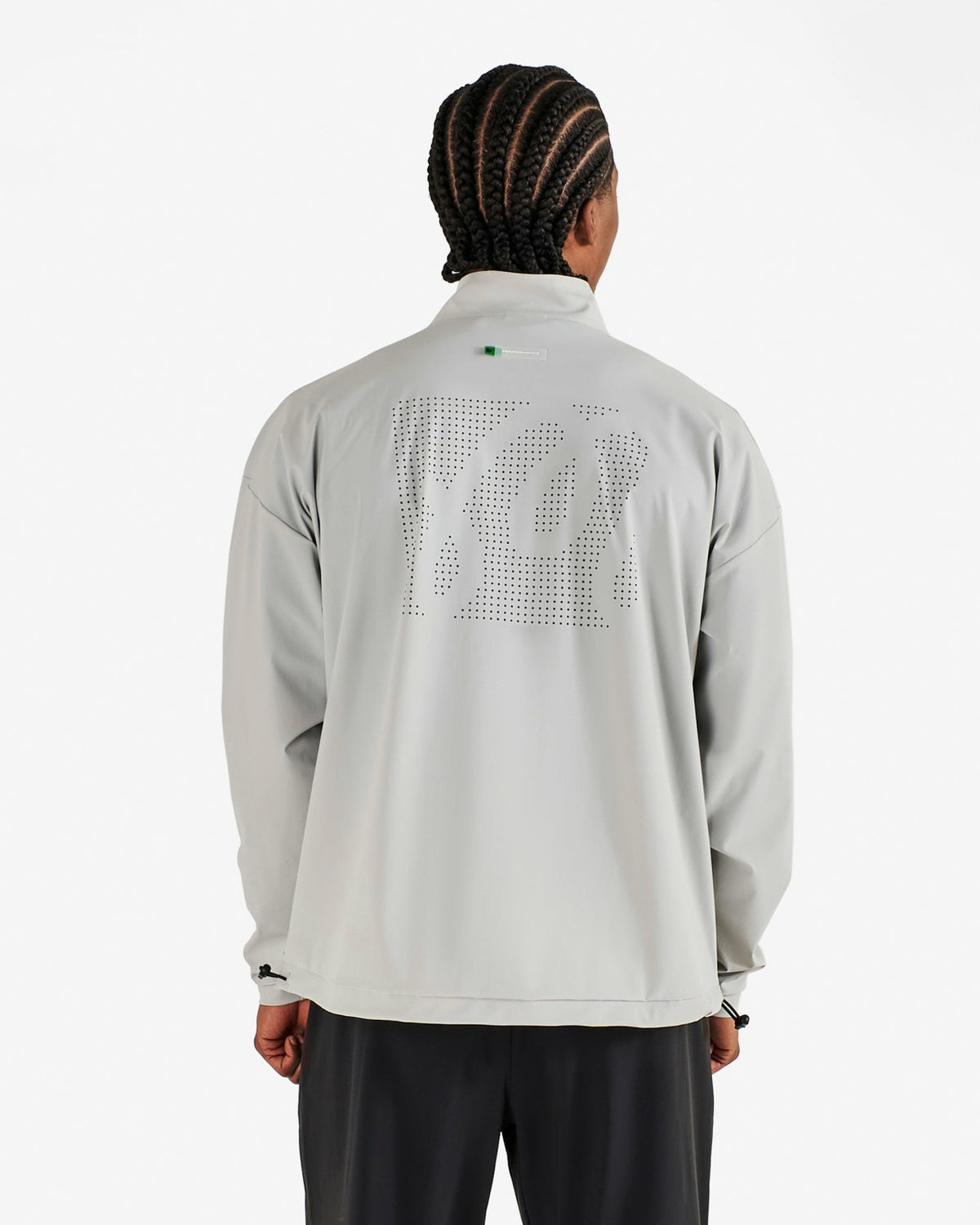 Malbon Performance Quarter Zip Shell Pullover - Silver / Black