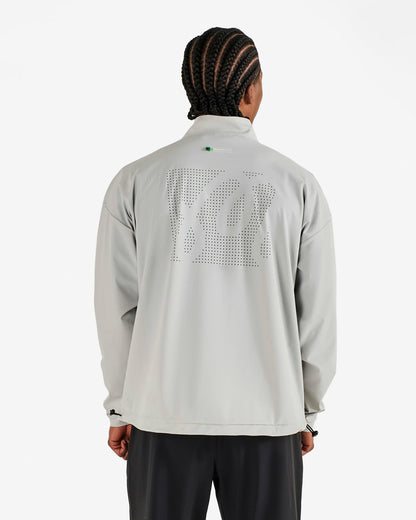 Malbon Performance Quarter Zip Shell Pullover - Silver / Black