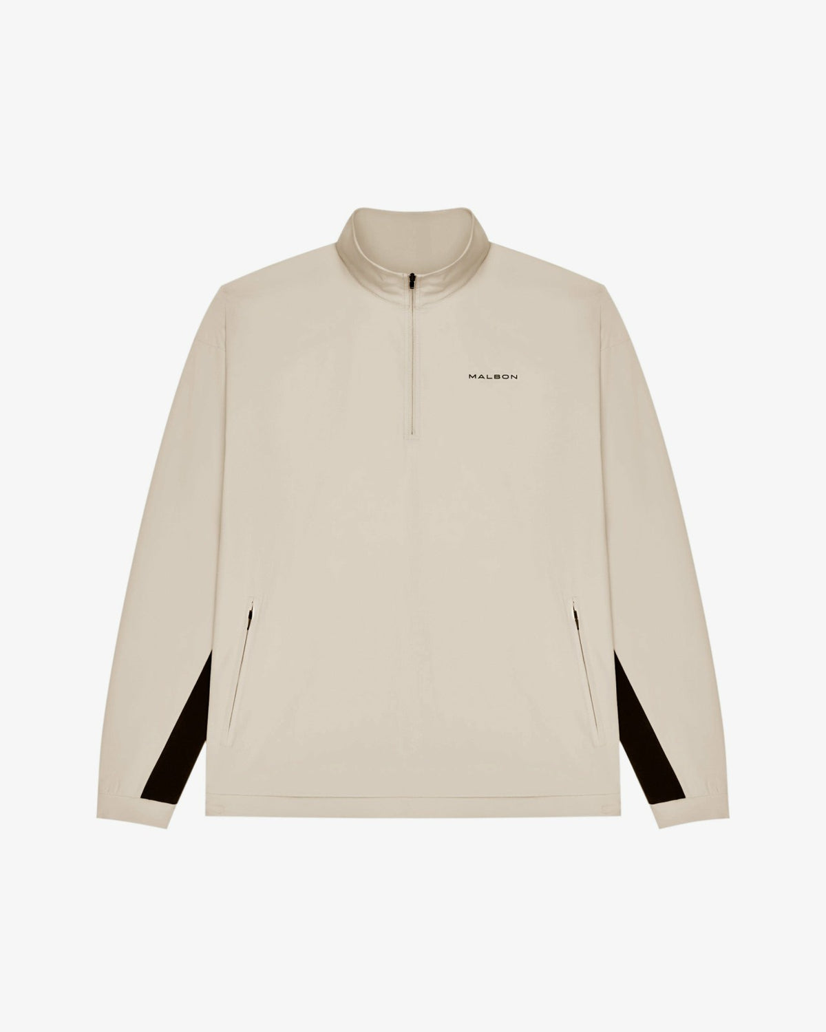 Malbon Performance Quarter Zip Shell Pullover - Tan