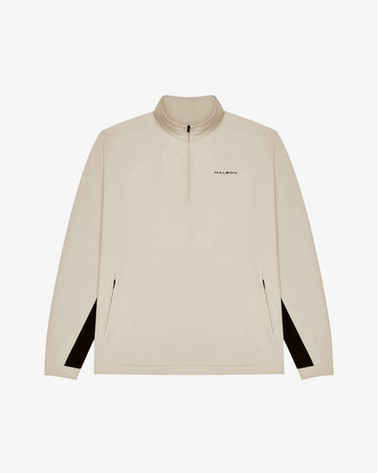 Malbon Performance Quarter Zip Shell Pullover - Tan