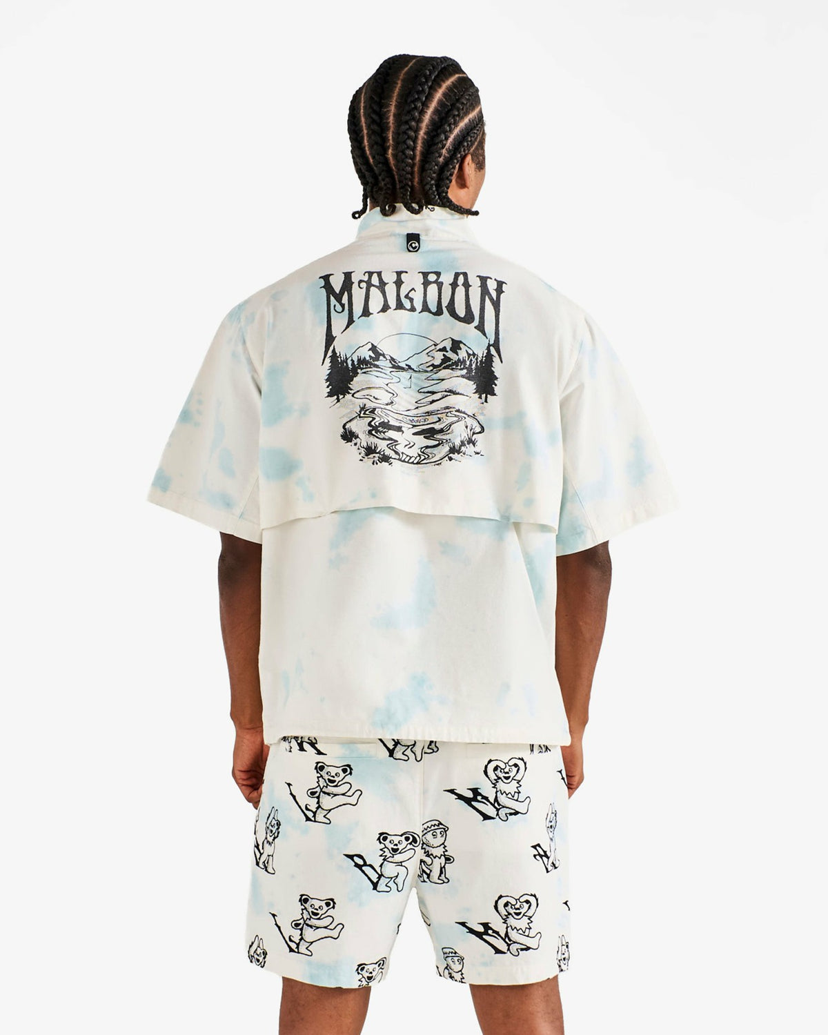 Malbon Grateful Dead Pine Reflection Windshirt - Light Blue