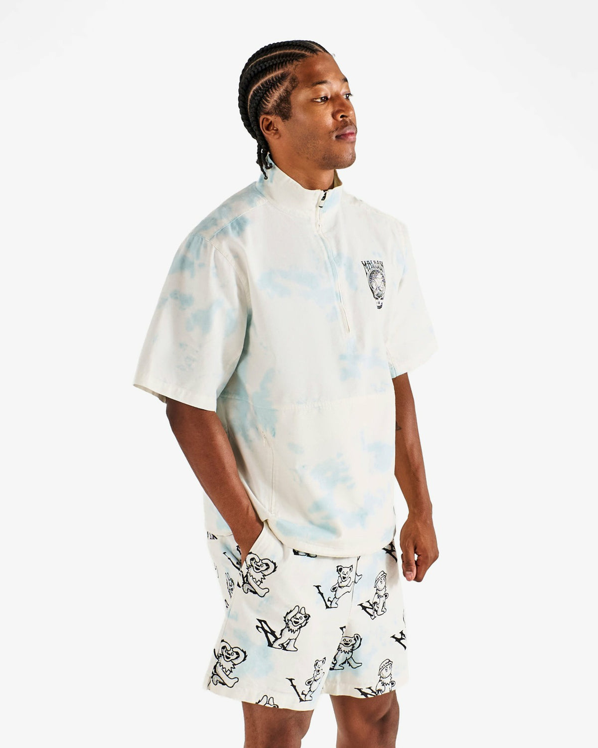 Malbon Grateful Dead Pine Reflection Windshirt - Light Blue