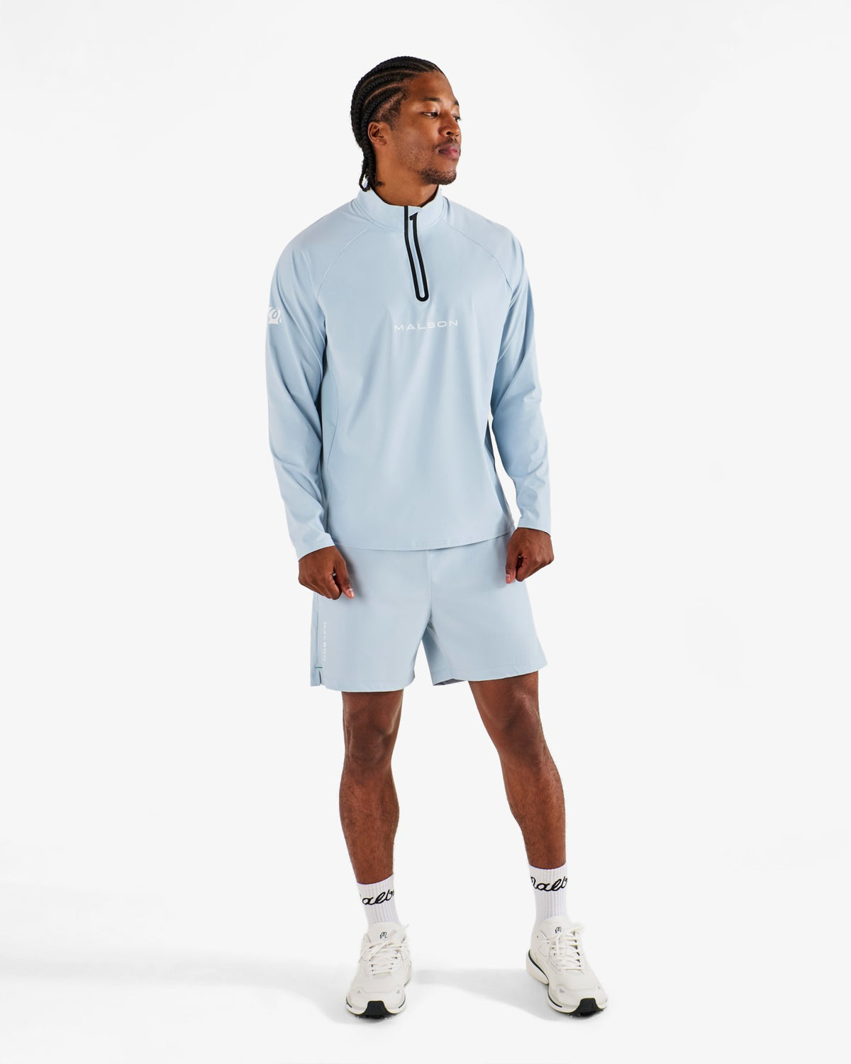 Malbon Performance Raglan Quarter Zip - Subdued Blue