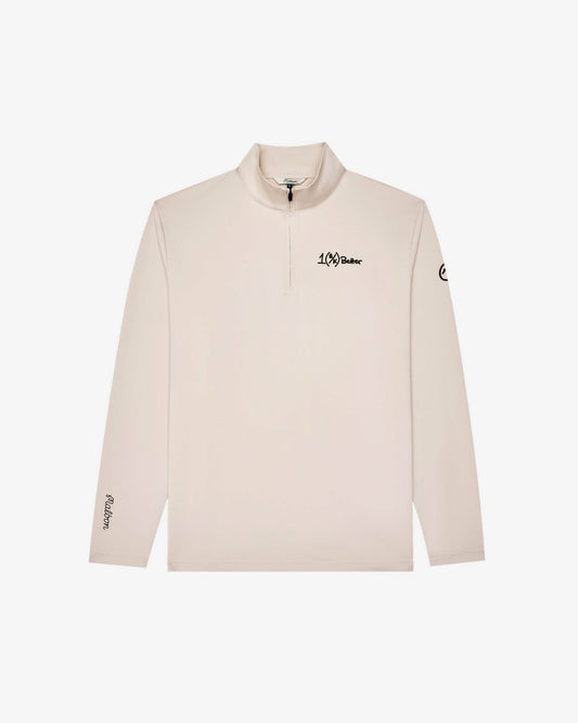 Malbon Ak 1% Perforated Quarter Zip - Dove Grey