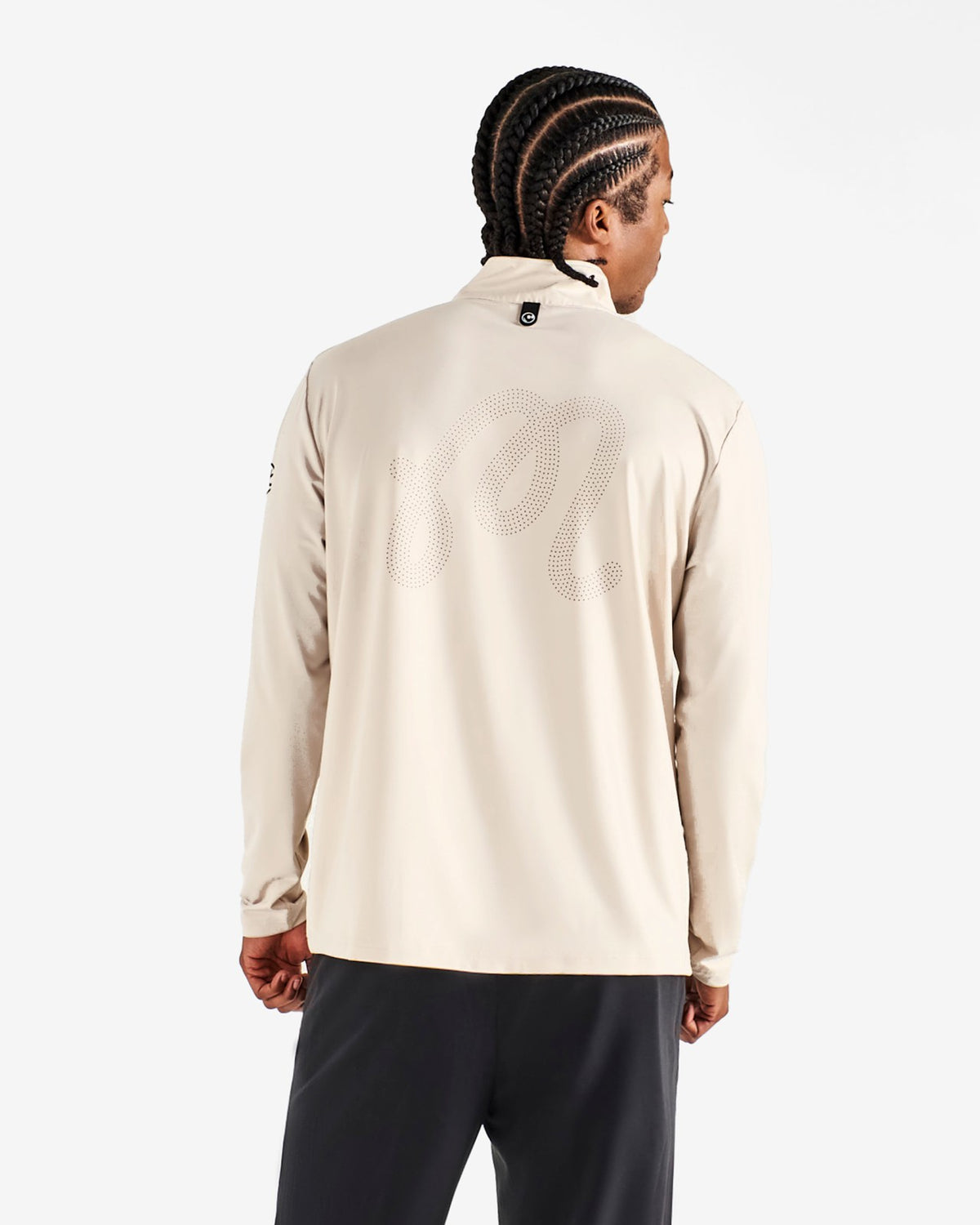 Malbon Ak 1% Perforated Quarter Zip - Dove Grey