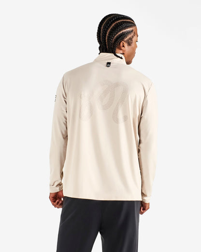 Malbon Ak 1% Perforated Quarter Zip - Dove Grey