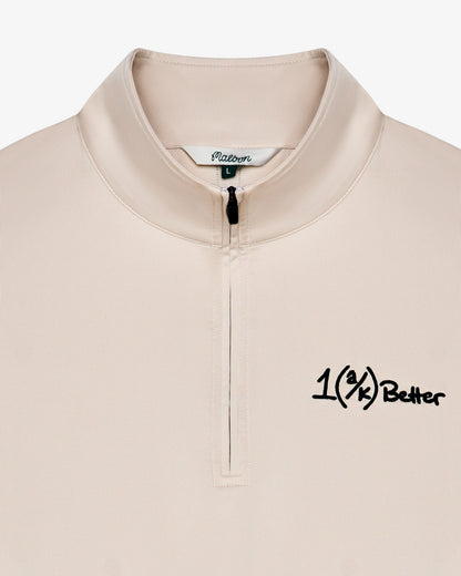 Malbon Ak 1% Perforated Quarter Zip - Dove Grey